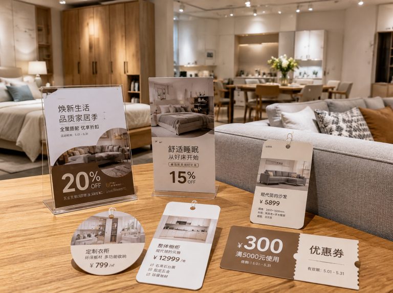 宽城满族自治县家具门店单页海报与吊牌